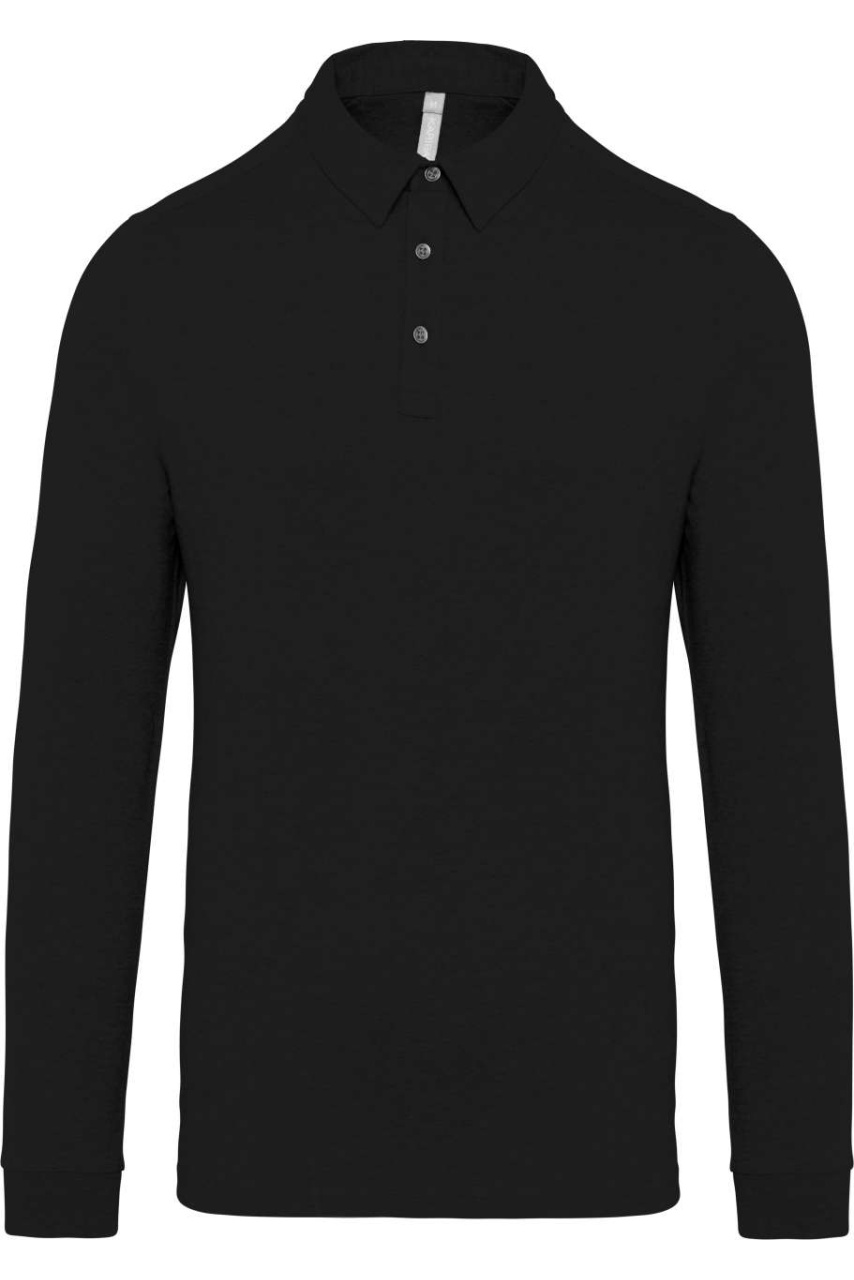 Tricou Polo Bărbați cu Mâneci Lungi din Bumbac