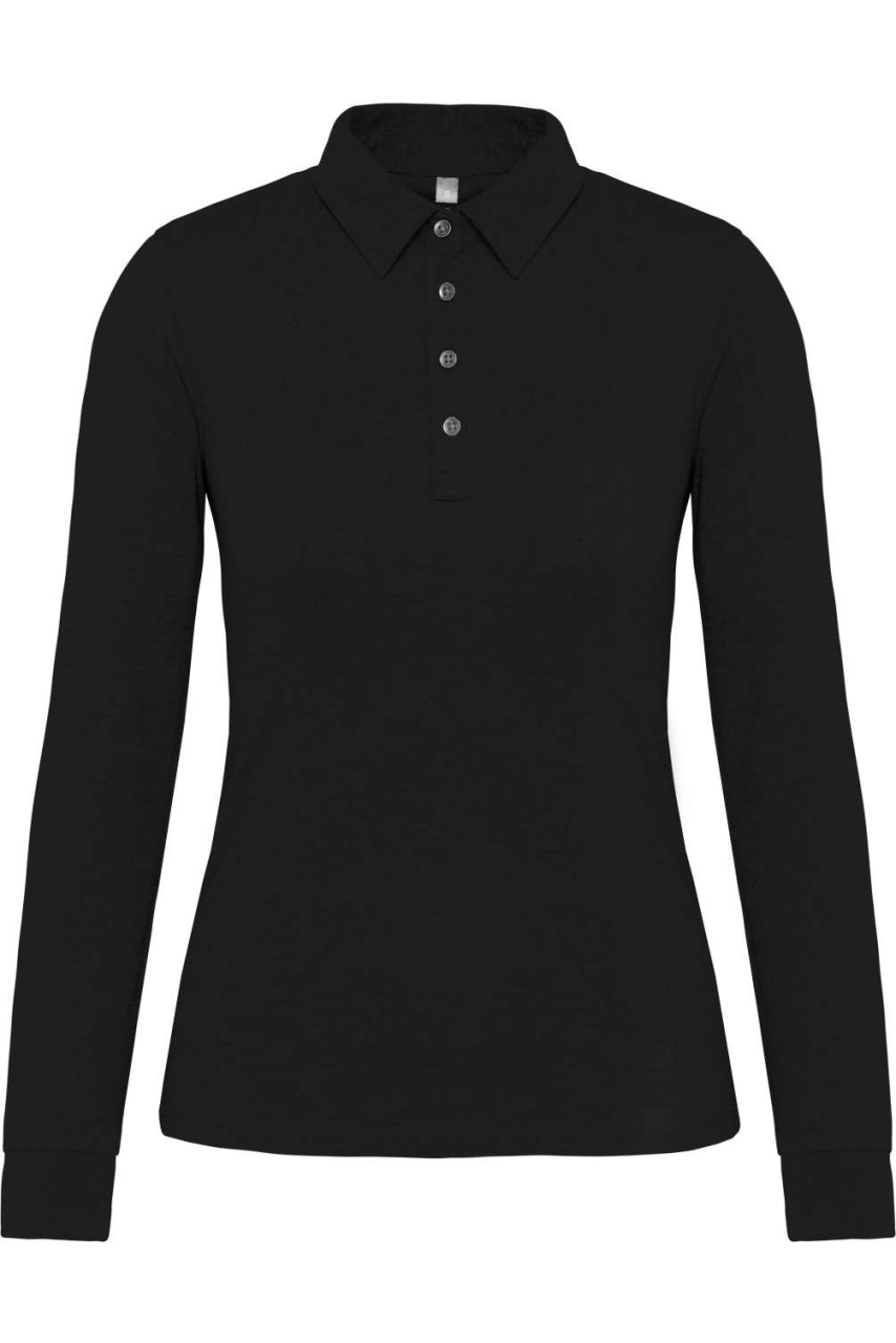 Polo damă cu mânecă lungă din bumbac elegant