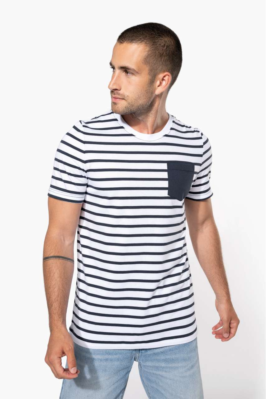 Striped Short Sleeve Sailor T-Shirt with Pocket