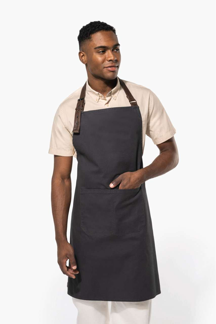Vintage Cotton Canvas Apron with Adjustable Neck
