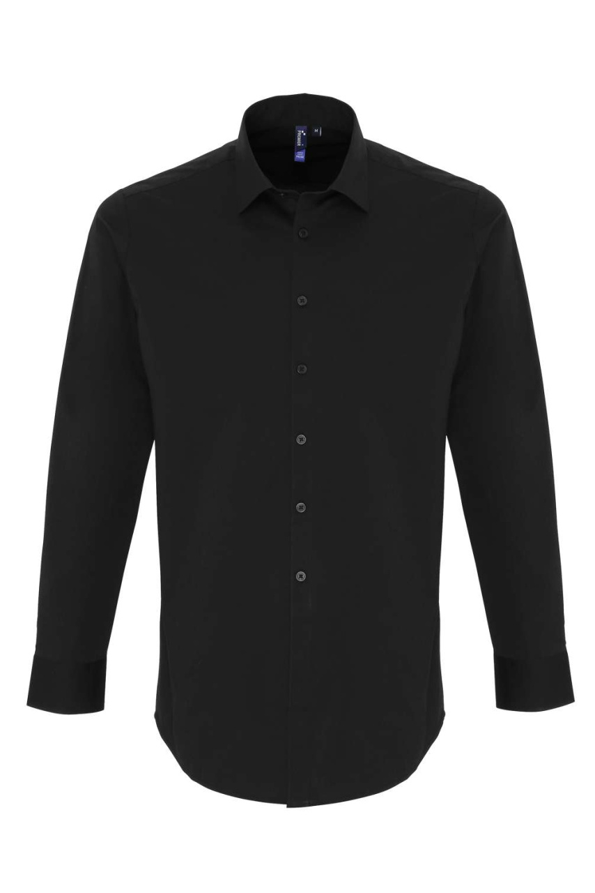 Cămașă Bărbătească din Bumbac Poplin cu Mâneci Lungi