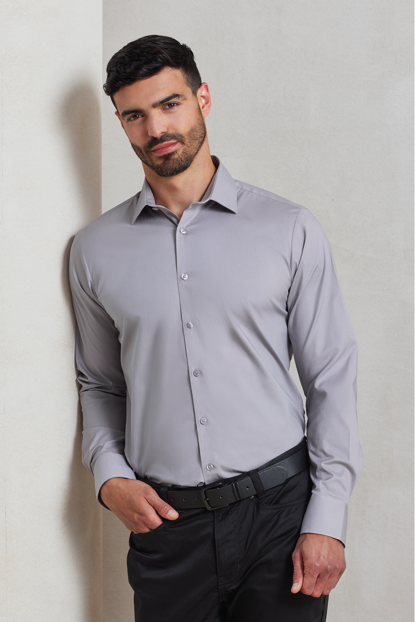Men's Stretch-Fit Cotton Poplin Shirt
