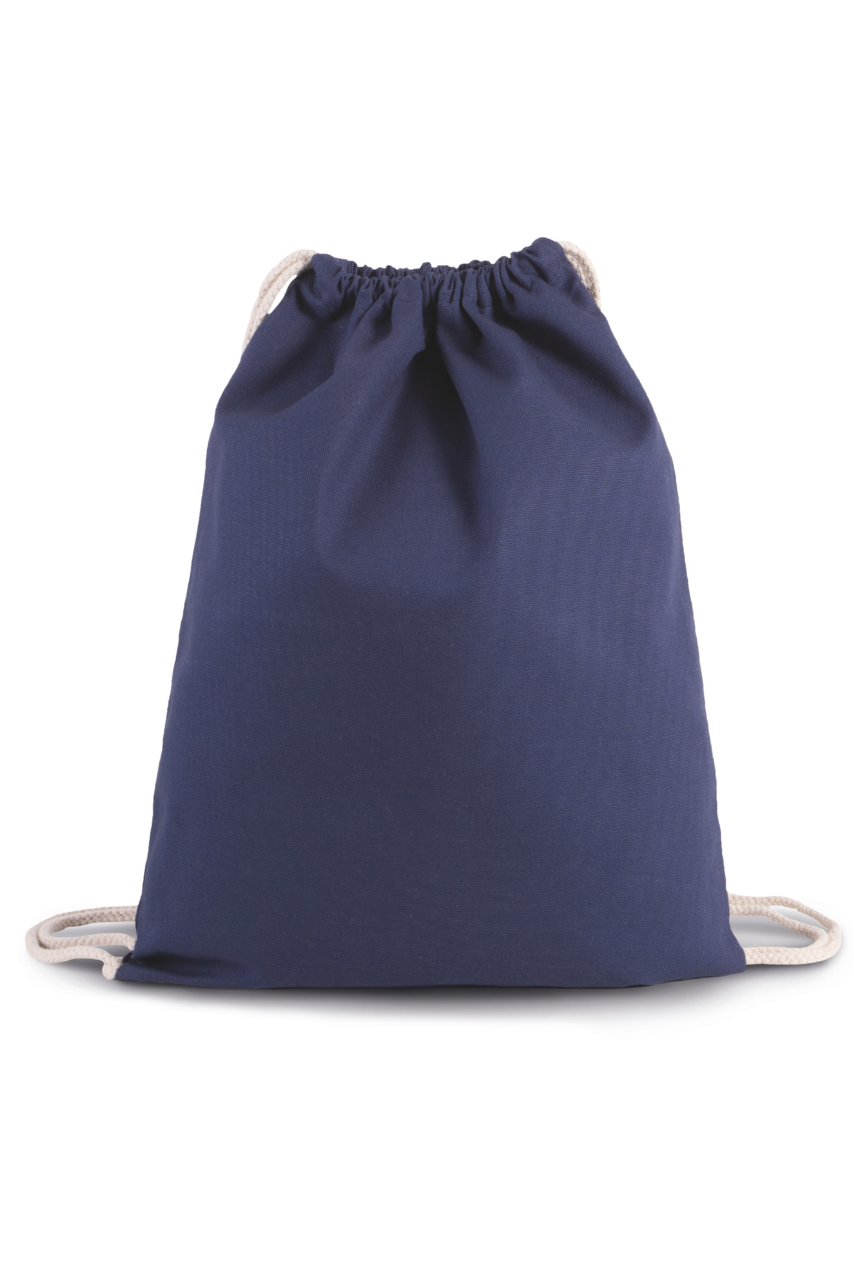 Navy Cotton Drawstring Backpack - Stylish & Functional