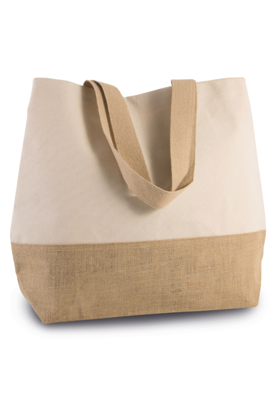 Geantă Shopper Din Pânză și Iută Elegantă