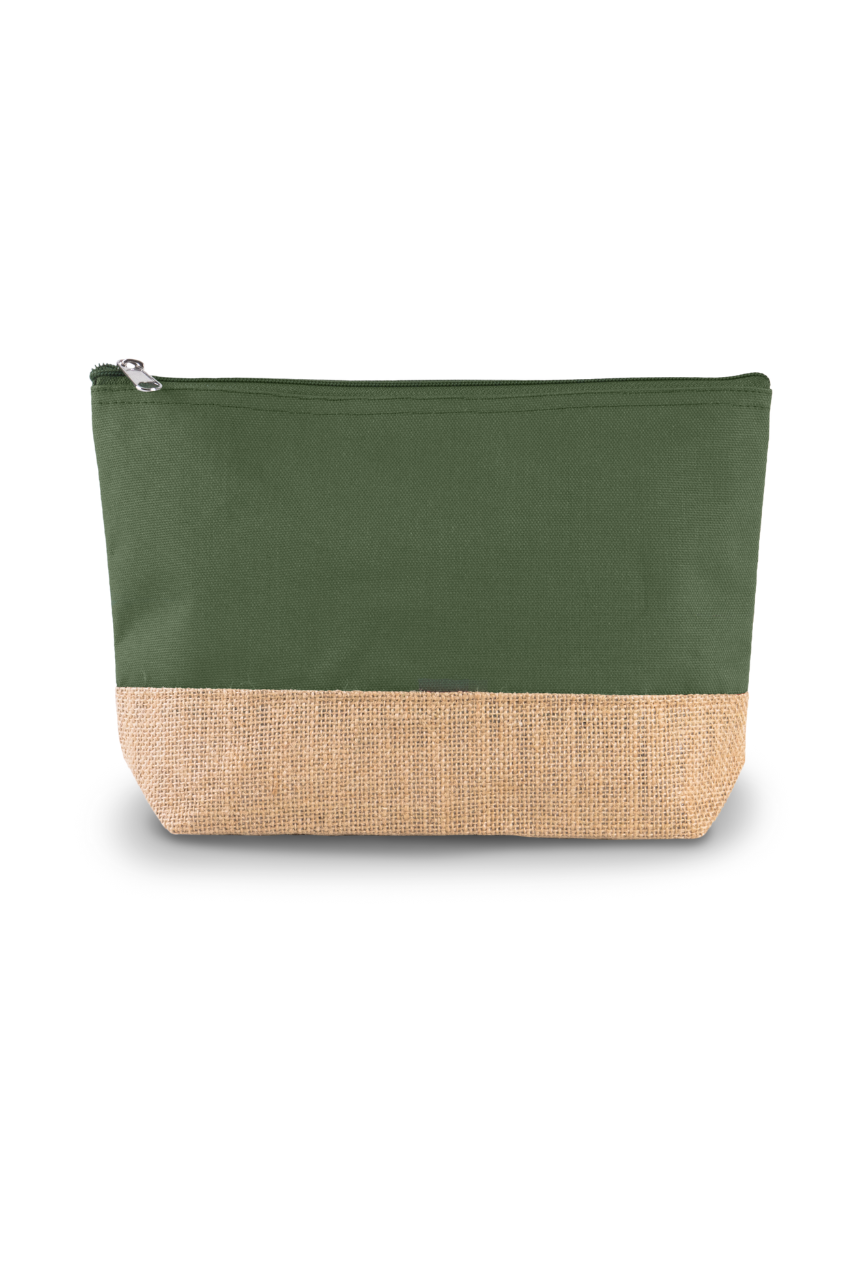 Canvas and Jute Zip Pouch - Stylish & Versatile