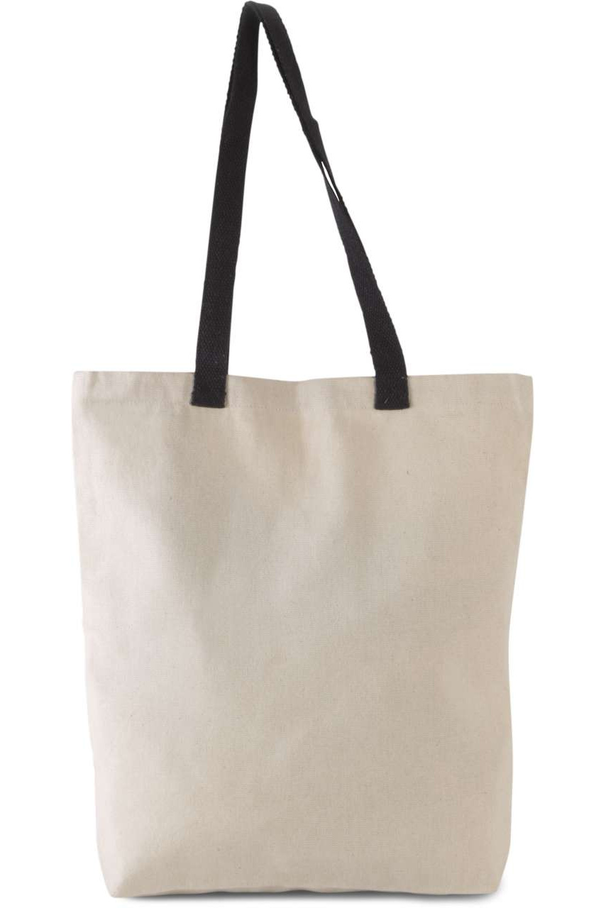 Canvas Shopper Bag with Contrast Handles
