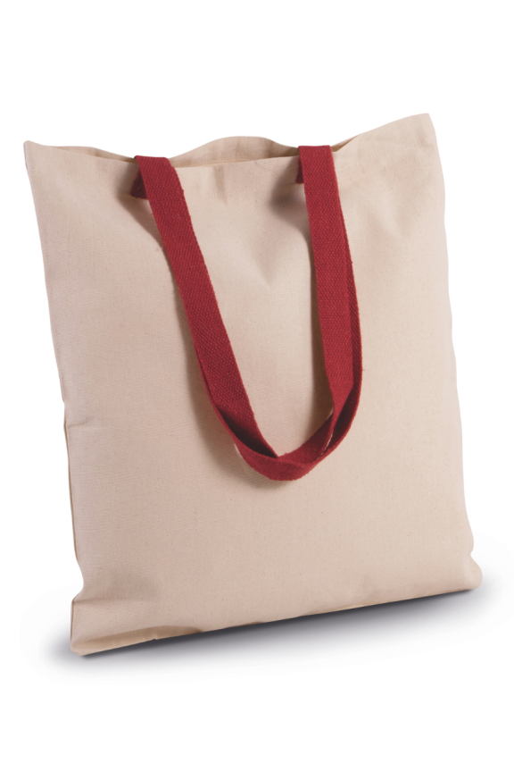 Canvas Shopper Bag with Contrast Handles