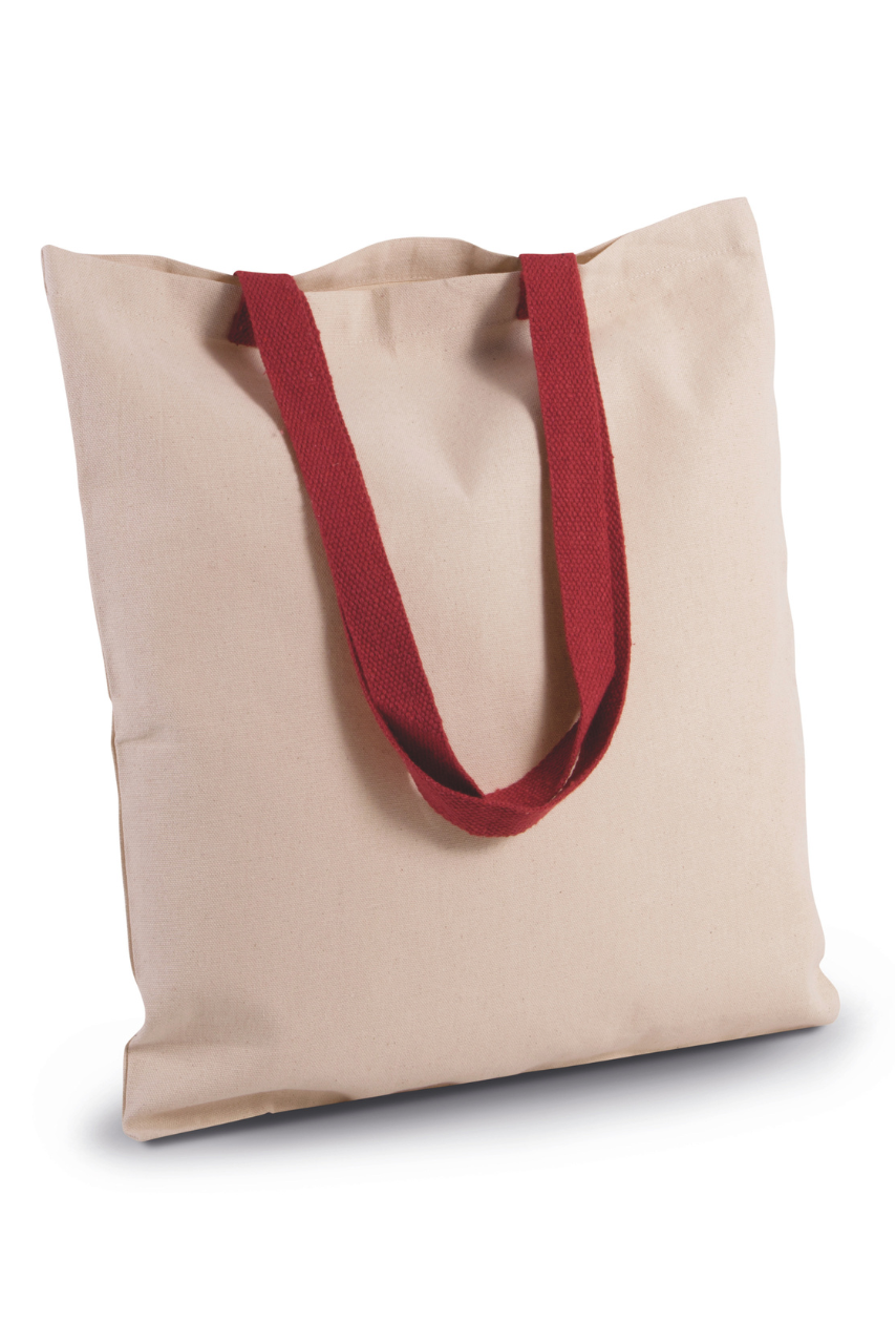 Canvas Shopper Bag with Contrast Handles