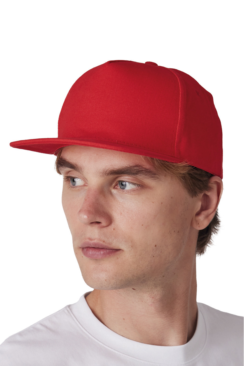Classic Red 5-Panel Snapback Cap