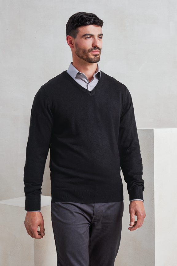 Men's Essential Acrylic V-Neck Sweater
