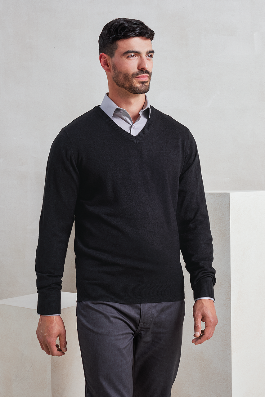 Pulover V-Neck Bărbați din Acrilic 'ESSENTIAL'