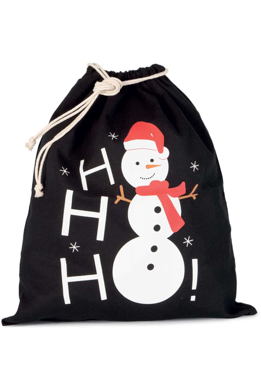 Festive Snowman Cotton Drawcord Bag