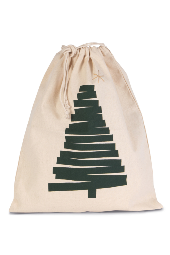 Cotton Christmas Tree Drawcord Bag
