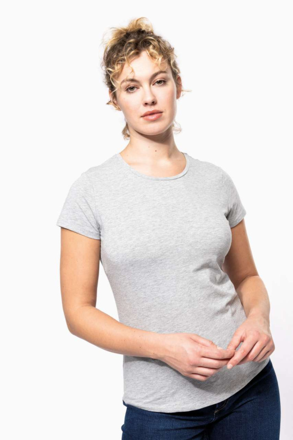 Tricou Dama cu Mânecă Scurtă și Guler Rotund