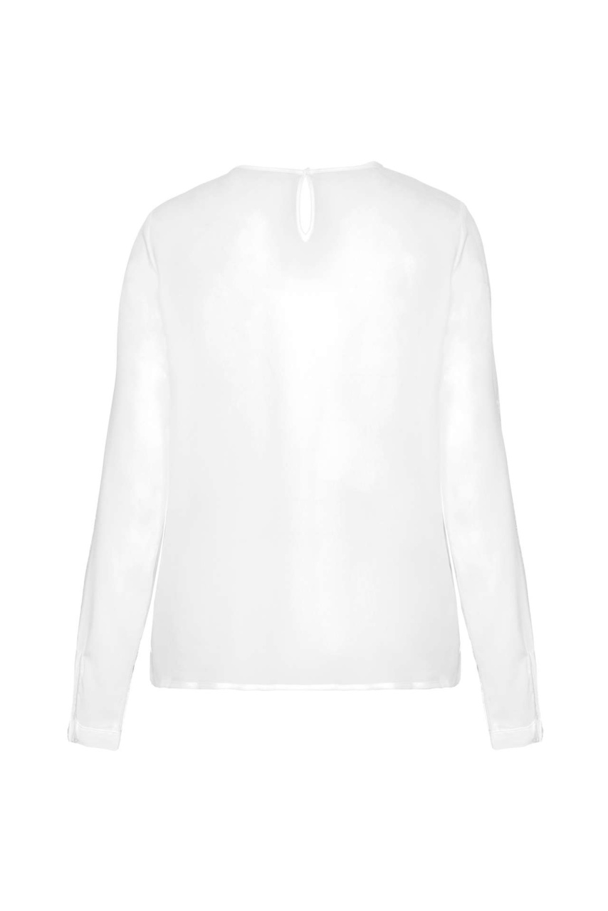 Women's Long-Sleeved Crepe Blouse - Elegant & Versatile