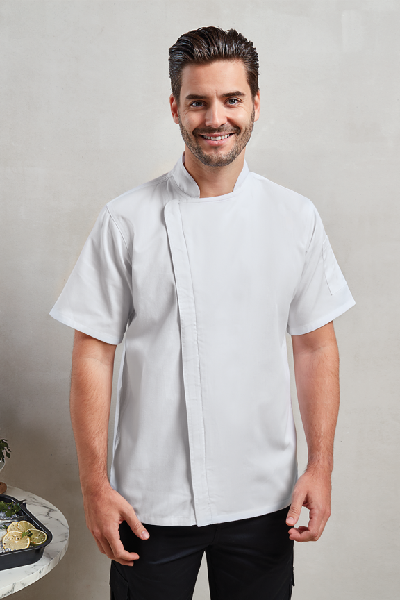 Jachetă Chef cu Mâneci Scurte și Fermuar