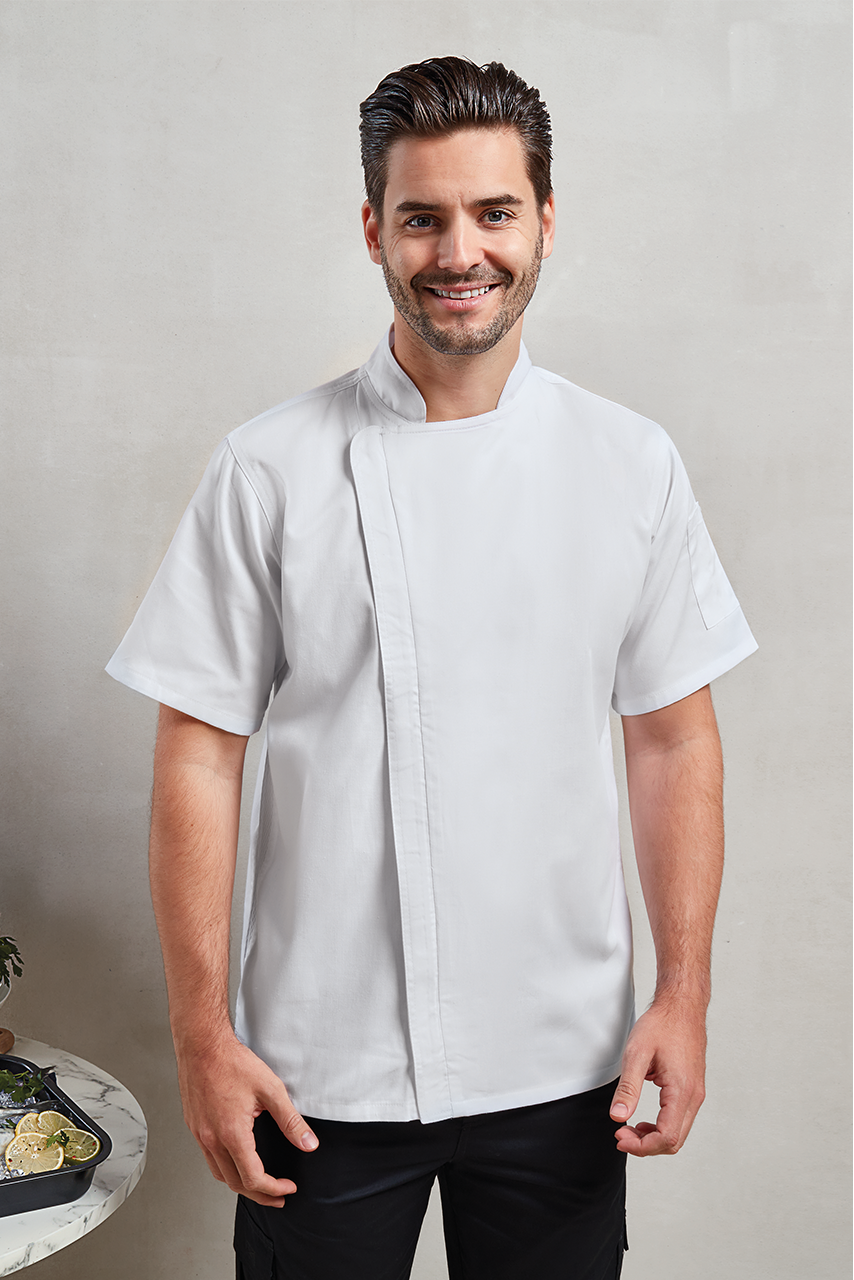 Chef's Short Sleeve Zip-Front Jacket