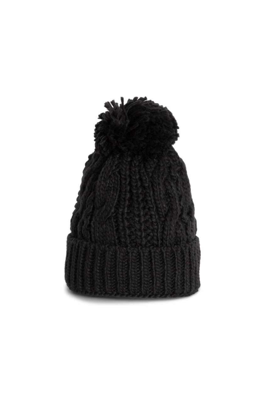 Twisted Motif Knit Beanie - Stylish & Warm