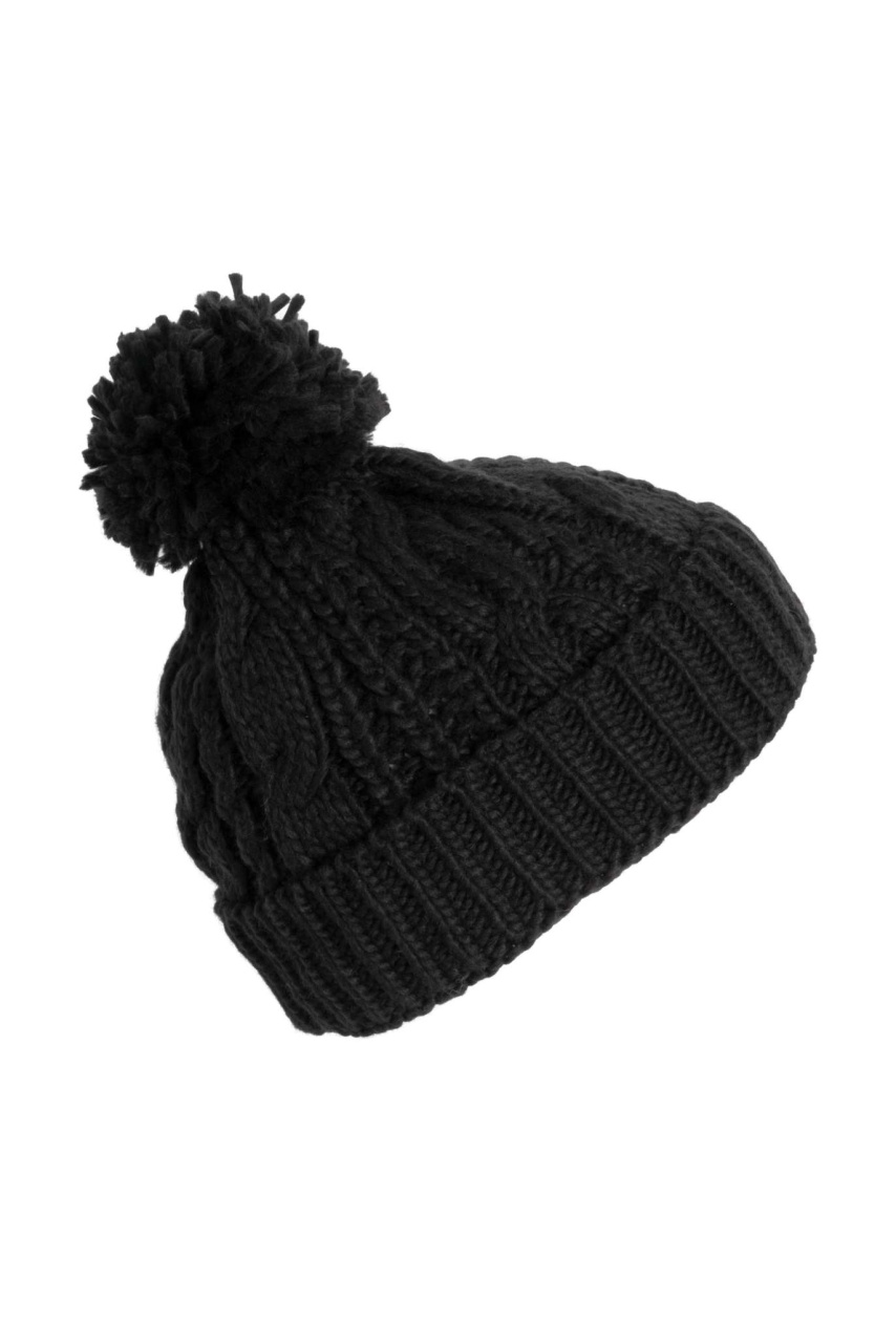 Twisted Motif Knit Beanie - Stylish & Warm
