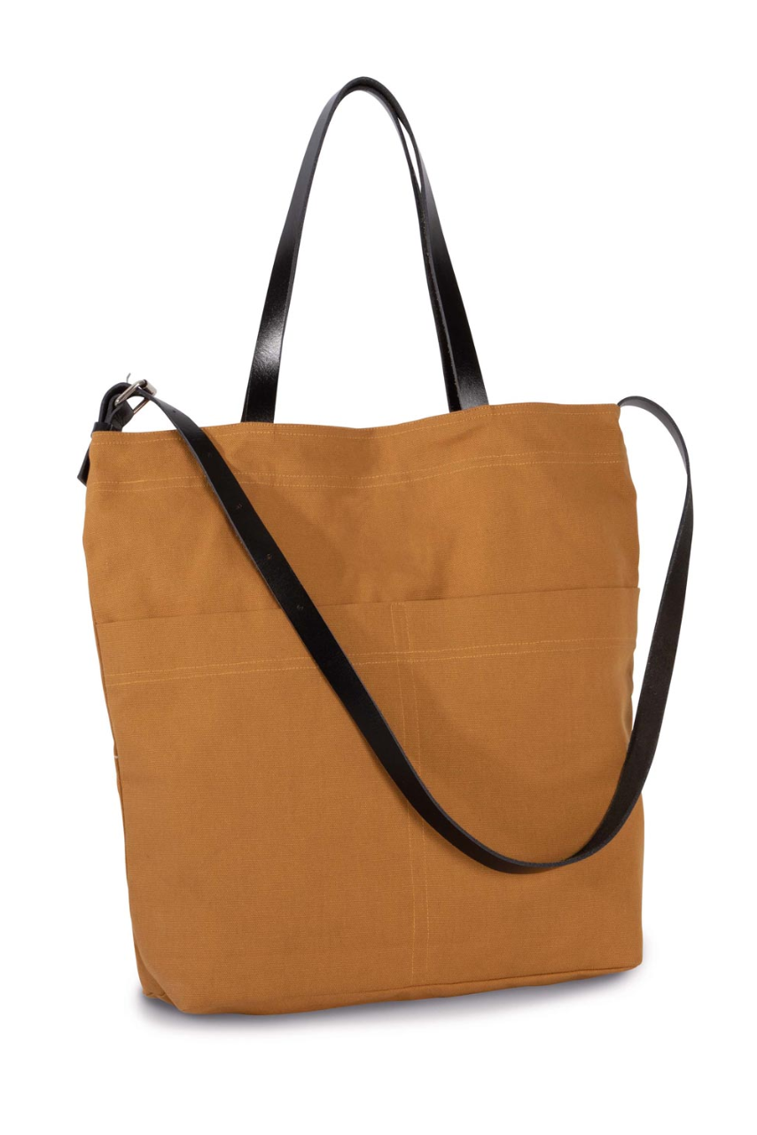 Canvas Handbag with Leather Strap - Stylish & Functional