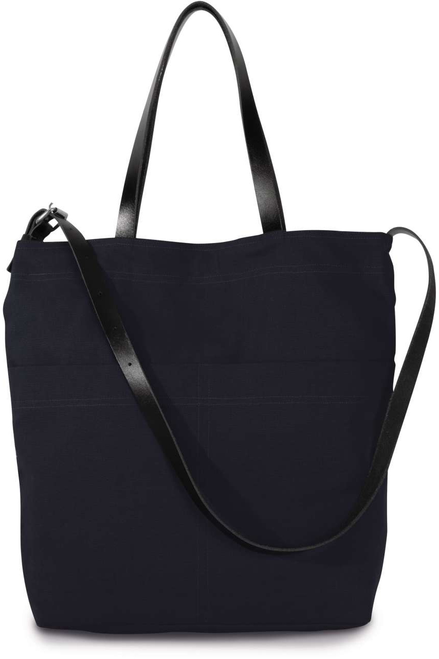Canvas Handbag with Leather Strap - Stylish & Functional