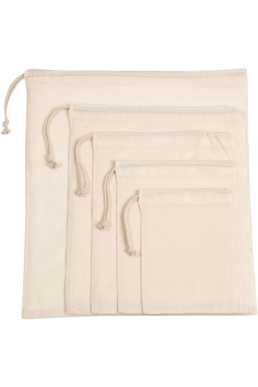 Organic Cotton Drawstring Bag Set