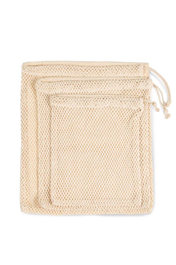 Cotton Mesh Drawstring Bag Set - Eco-Friendly Storage