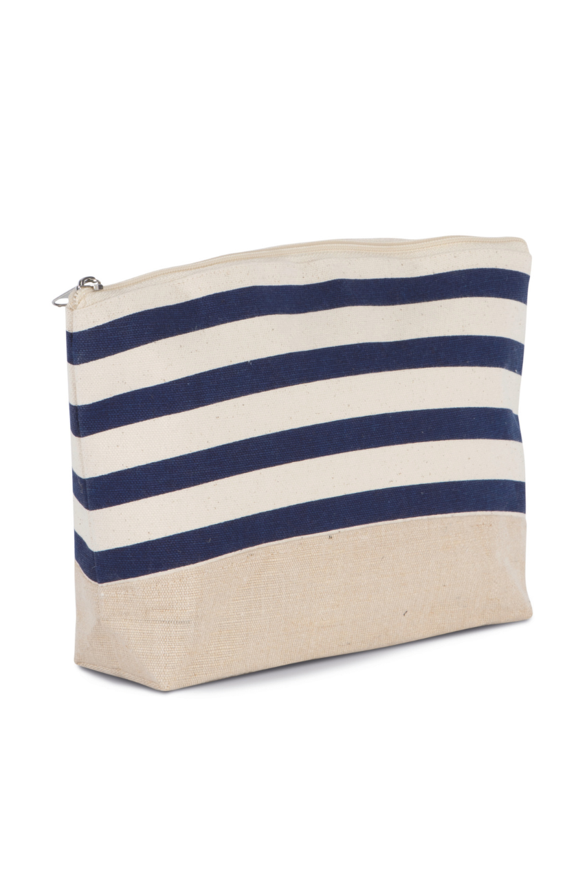 Nautical Print Cotton-Jute Accessories Pouch