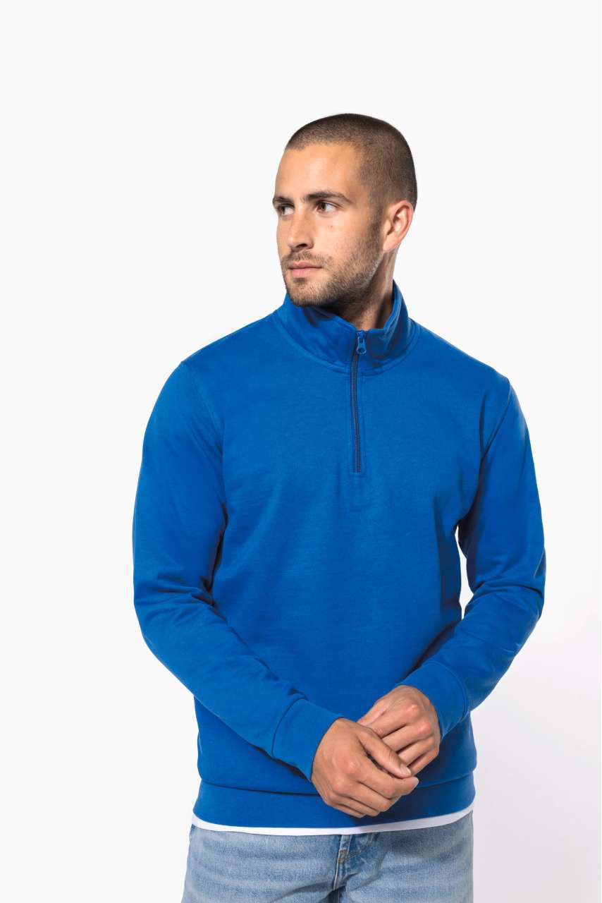 Men's Zip Neck Fleece Sweatshirt - Cozy & Stylish