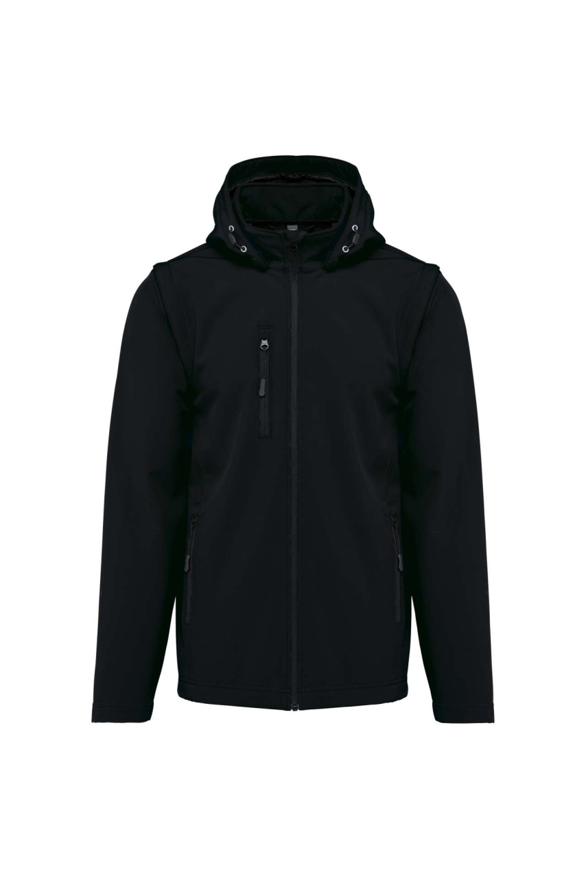 Unisex 3-Layer Softshell Jacket with Removable Sleeves