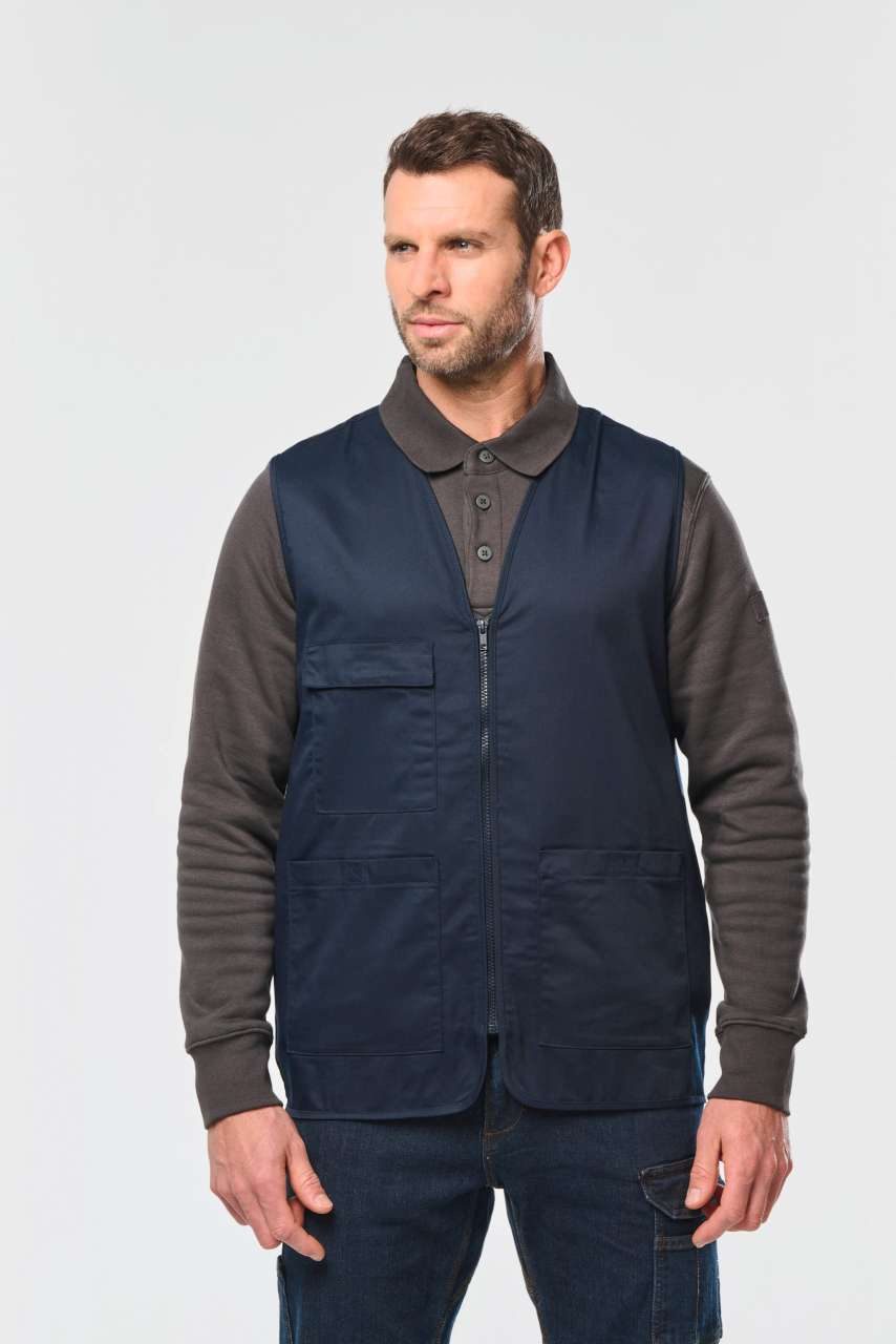 Vestă unisex din policoton cu buzunare multiple