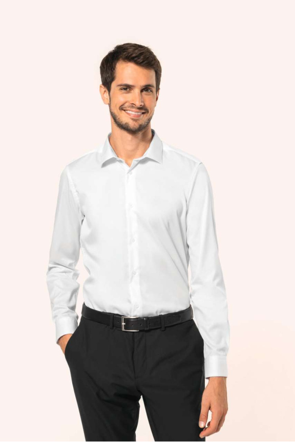 Men's Slim Fit Long-Sleeved Twill Shirt