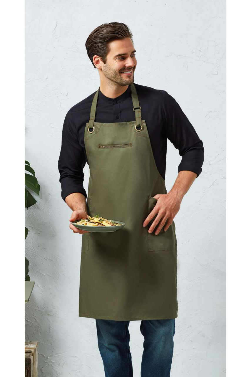 Barley Contrast Stitch Sustainable Bib Apron