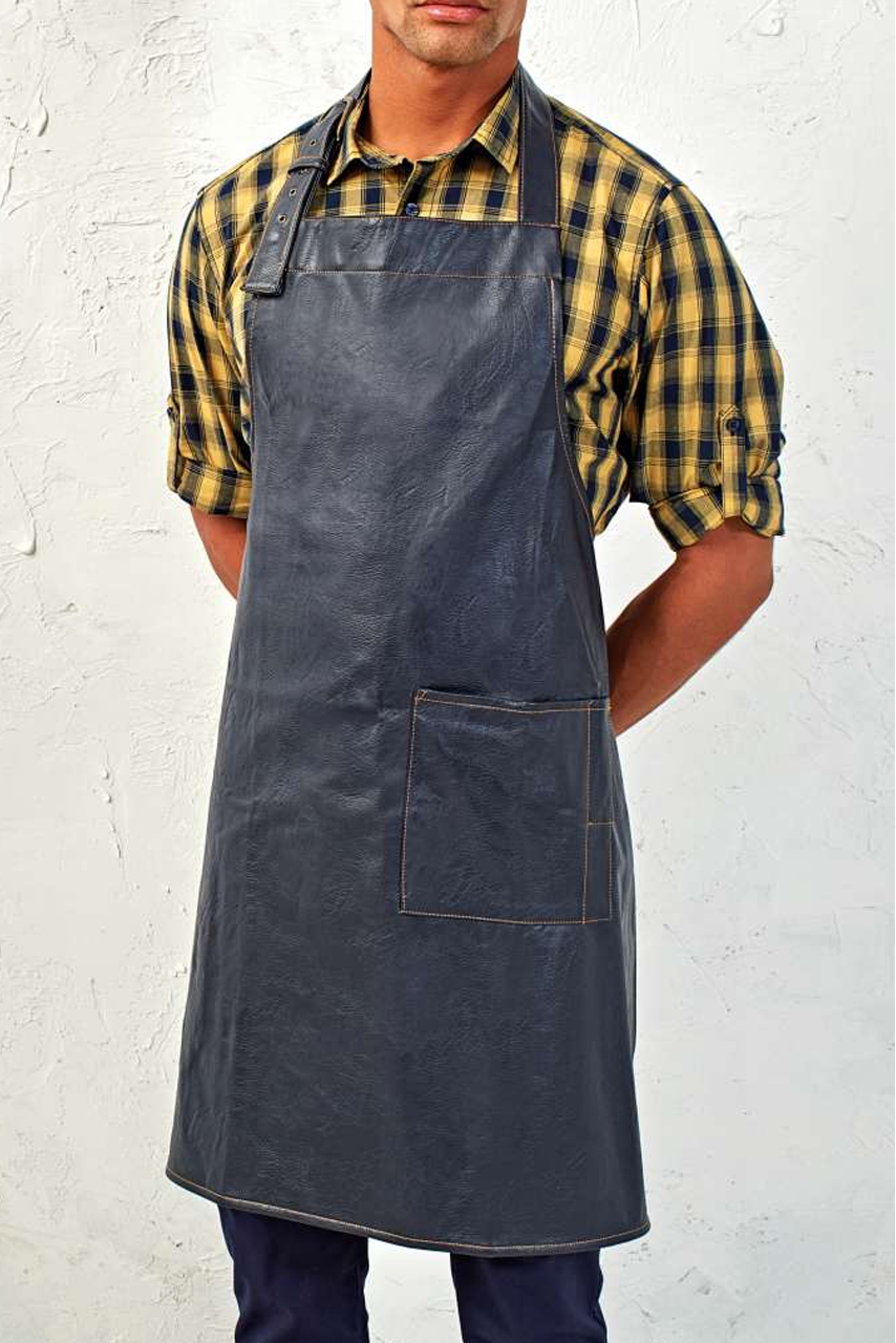 Water Resistant Faux Leather Bib Apron