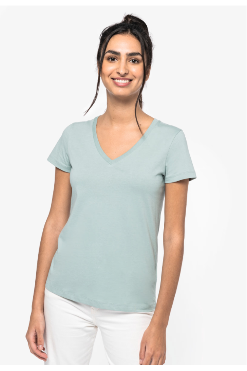Organic Cotton V-Neck Ladies' T-Shirt