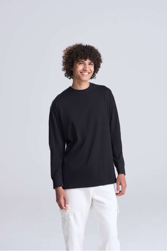 Tricou Oversize 100 Mânecă Lungă din Bumbac