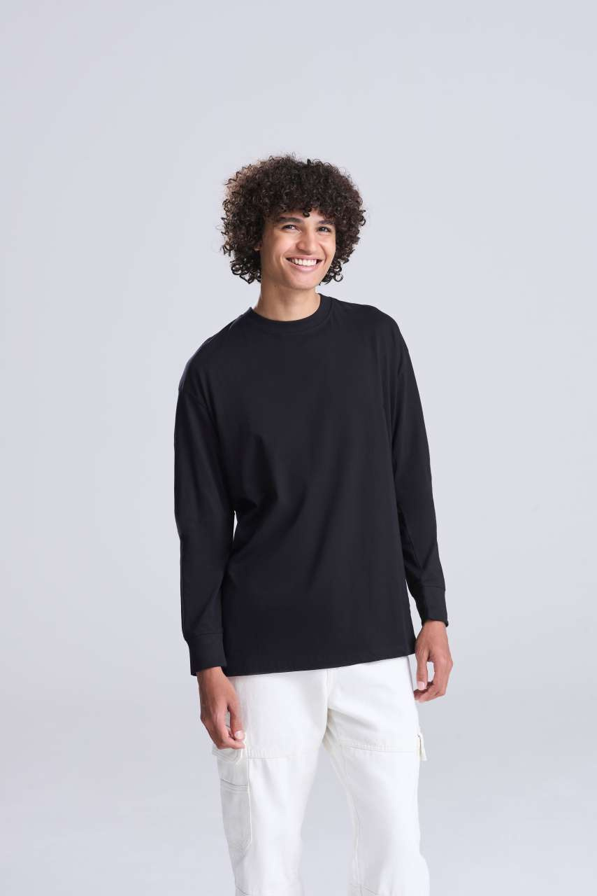 Tricou Oversize 100 Mânecă Lungă din Bumbac