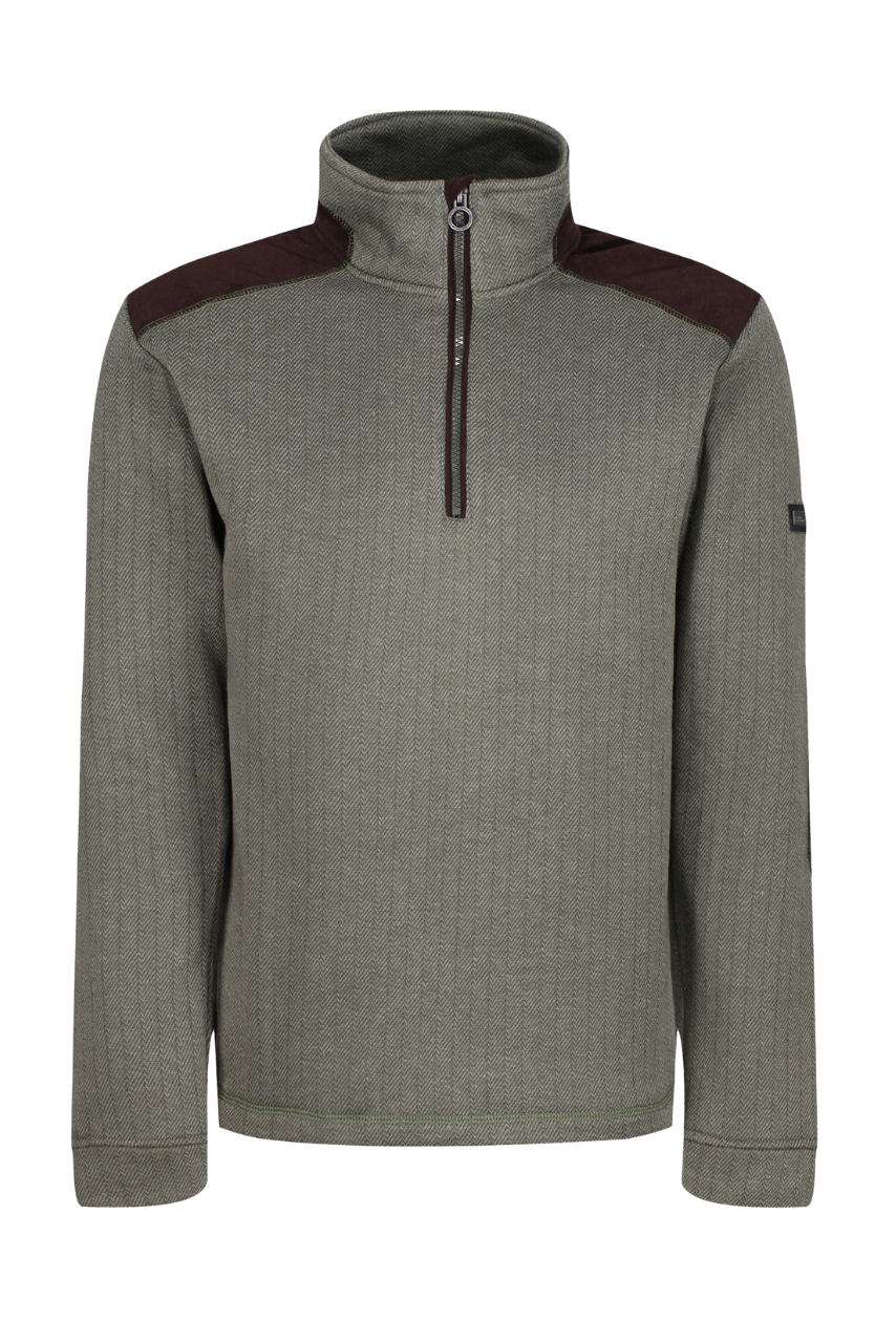 Holbeck Half Zip Fleece with Corduroy Panels