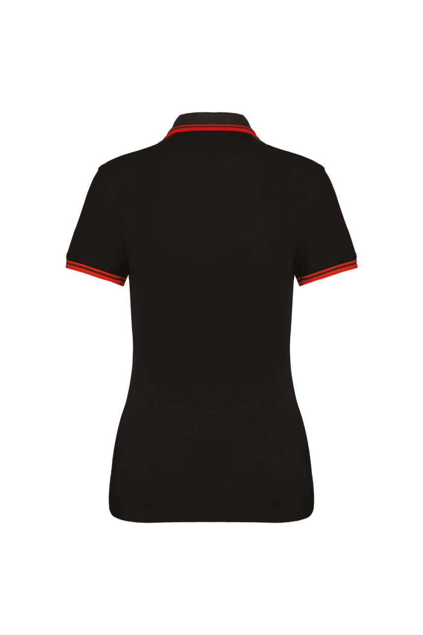 Tricou Polo Damă cu Dungi Contrastante