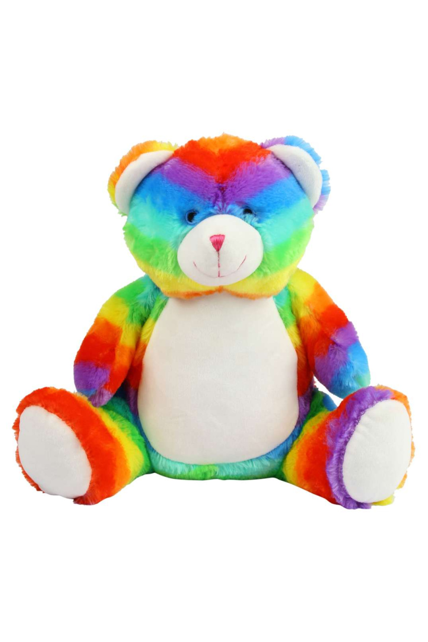 Zippie Rainbow Bear Plush Toy - Customizable & Colorful