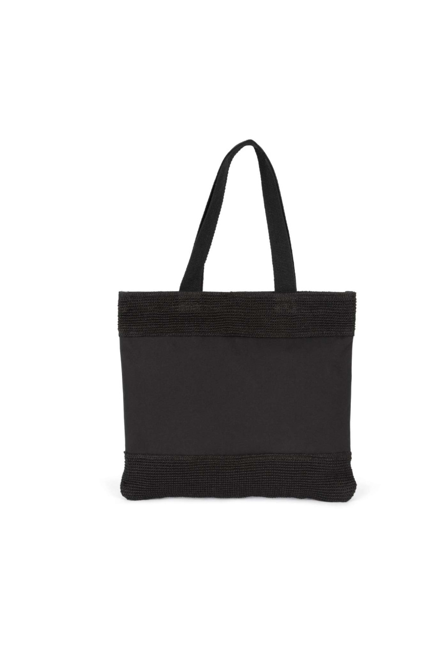 Cotton and Jute Shopping Bag with Zipper Pocket