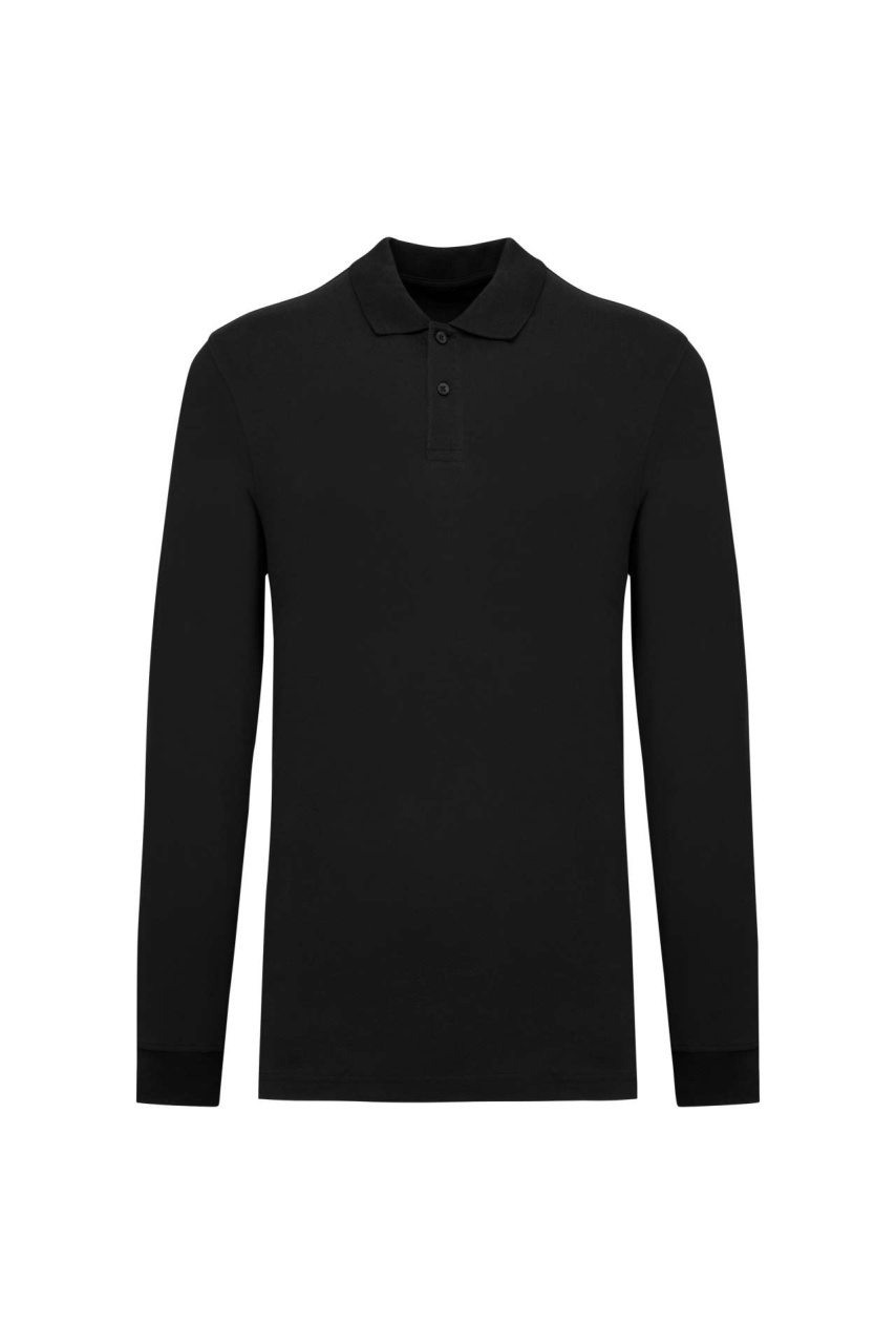 Polo Piqué Bărbați Mâneci Lungi din Bumbac Organic