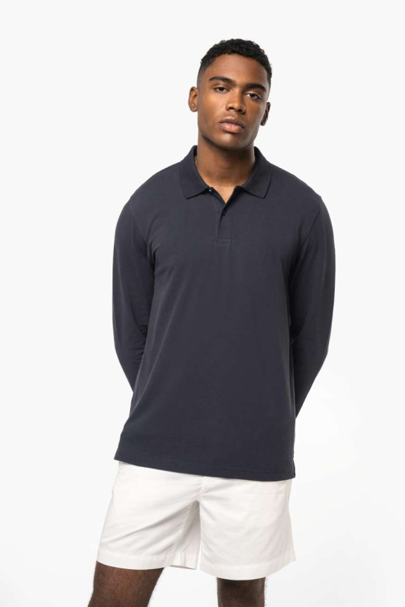 Men's Organic Long Sleeve Piqué Polo Shirt