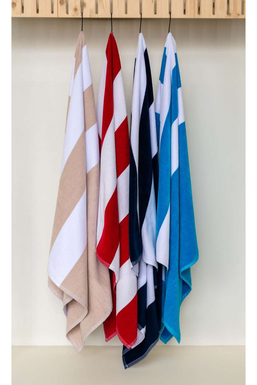 Olima Classic Marine Beach Velour Towel - 100% Cotton