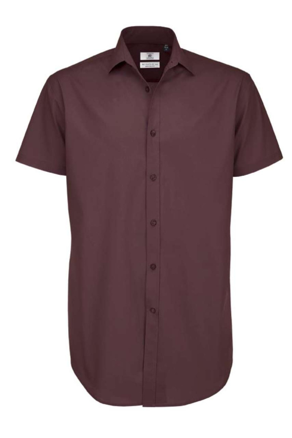 B&C Men's Black Tie Short Sleeve Shirt
