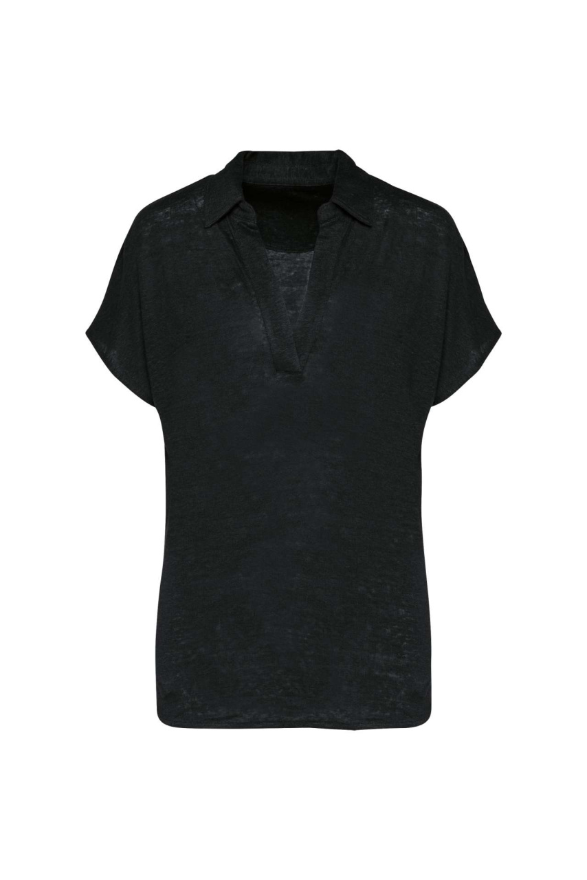 Women's Linen Knit Polo Shirt - Stylish & Comfortable