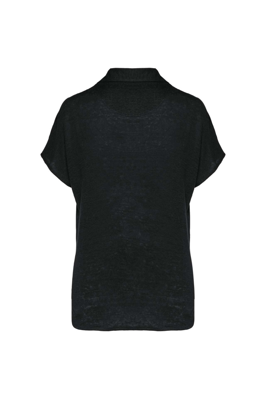 Women's Linen Knit Polo Shirt - Stylish & Comfortable