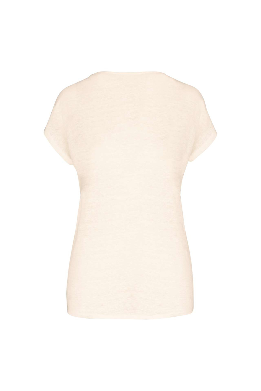 Women's V-Neck Linen T-Shirt - Stylish & Breathable