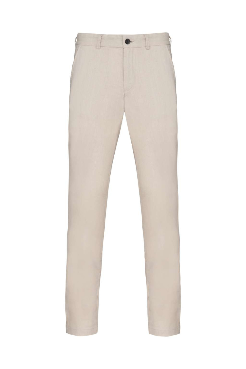 Men's Linen Trousers with Navy Accents