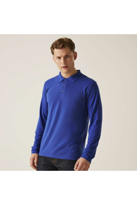 Men's Long Sleeve Polo Shirt - Blue